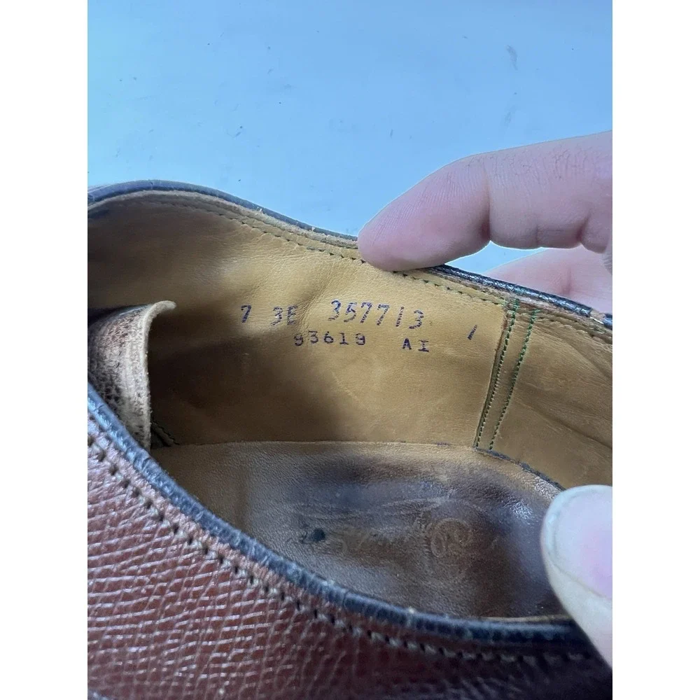 Florsheim Imperial quality V-Cleat Split Toe Pebbled Brown 7 E‎